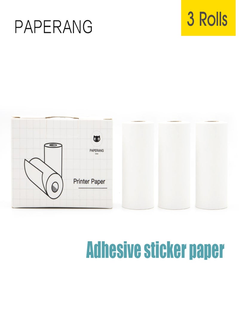 Paperang Thermal Printing Paper Adhesive Sticker Thermal Printing Paper Compatible with Paperang Pocket Printer P1/P1S/P2 57*30mm(3 Rolls) - Image 1